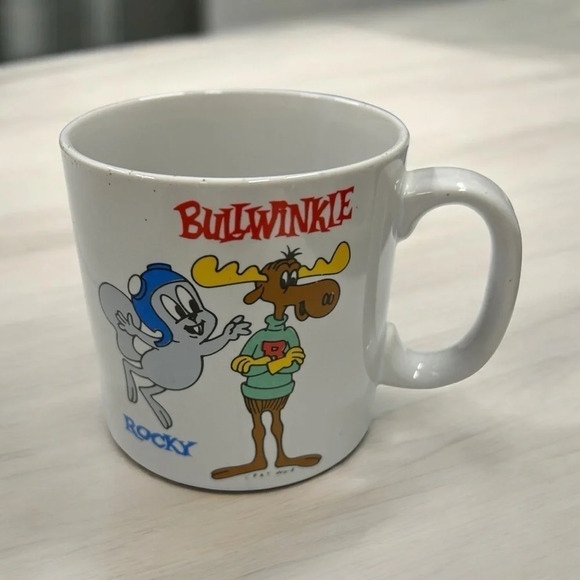 Vintage 1980’s Bullwinkle & Rocky coffee mug.  Great used condition Pat Ward‎ - Picture 1 of 9